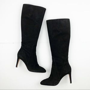 NINE WEST Passtime Black Knee High Stiletto Heel Boots With Zipper SIZE 9